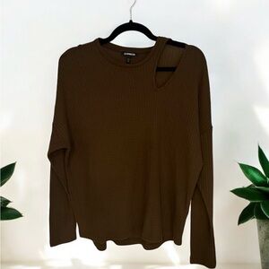 Express Waffle Knit Top Oversized Small